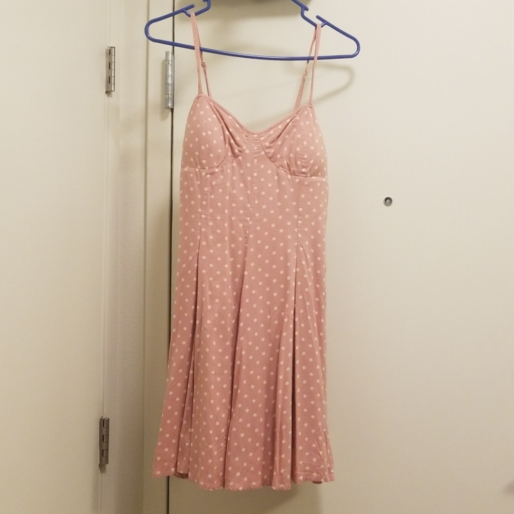 NWOT American Eagle Dress with cream polka dots